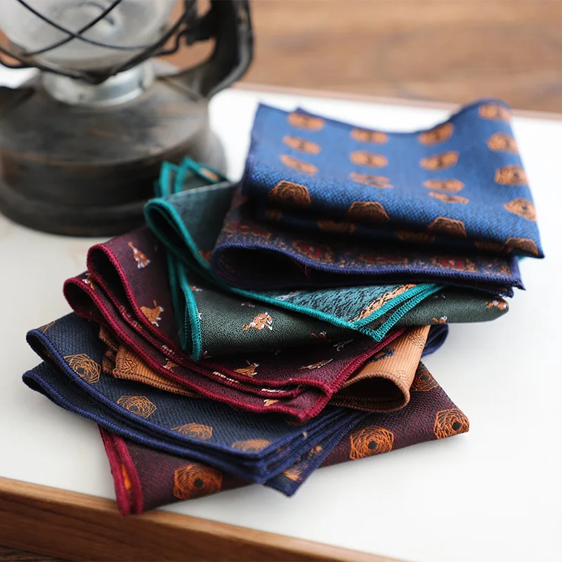 Vintage Style Suit Pocket Square, Blue Coffee Single Piece Handkerchief Breast Towel, Versatile Decor Accessory for Formal Suit