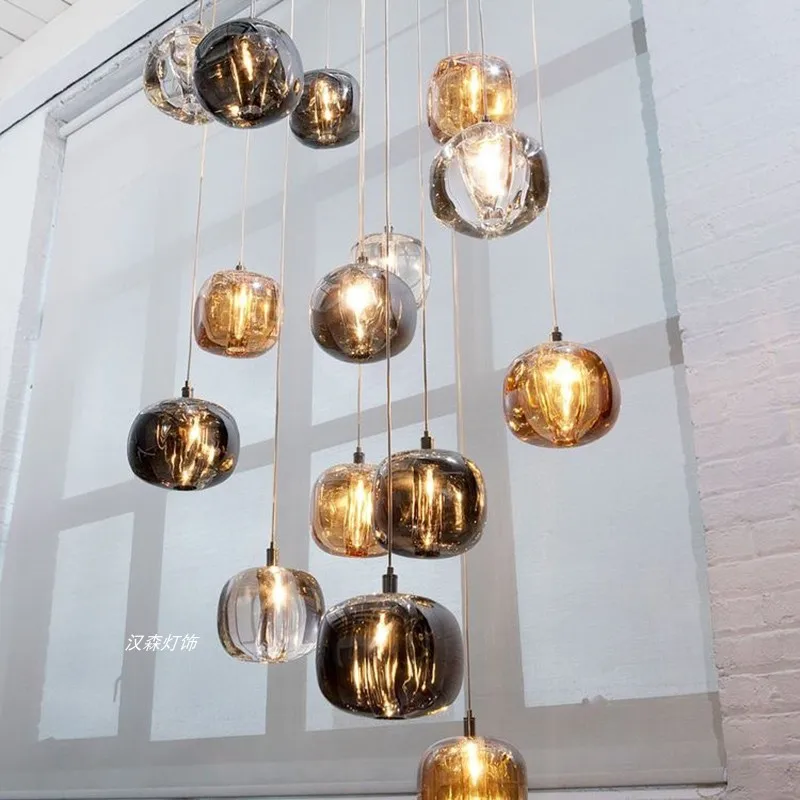 

Multicolor Glass Hanging Lamp Fixtures Cord Pendant lamp G4 Led Pendant Light daily Lighting Lustre De Cristal Home Bar Hanglamp