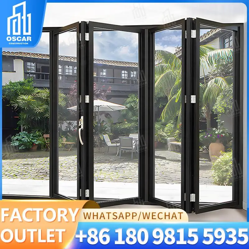 

Customizable UK Factory Stylish Double Folding Bifold Door for Home Interior Decoration