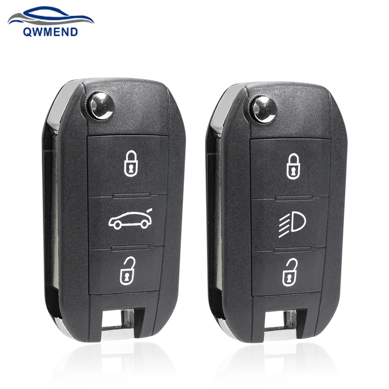 

QWMEND 433Mhz ID46 Chip Car Key For Peugeot 208 2008 301 308 5008 508 Hella Smart Remote Car Key HU83/VA2 Blade