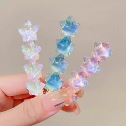 Summer New Girls Fashion Gradient Star Hairpin Cute Girl Heart Duckbill Clip Sweet Cute Soft Girl Side Hair Accessories