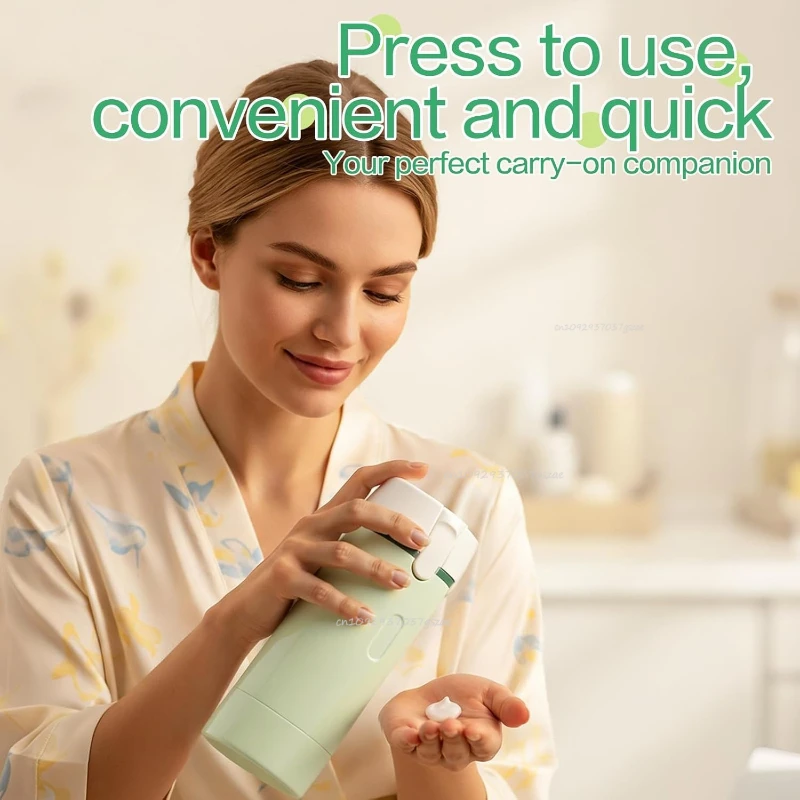 4‑in‑1 Refillable Travel Pump Bottle Set Portable Leak‑proof Liquid Cosmetic Containers, with Storage Case & Label Stickers