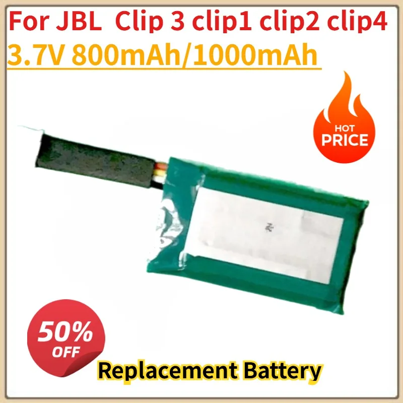 

New 3.7V 800mAh/1000mAh Replacement speaker Battery for JBL Clip 3 clip1 clip2 clip4