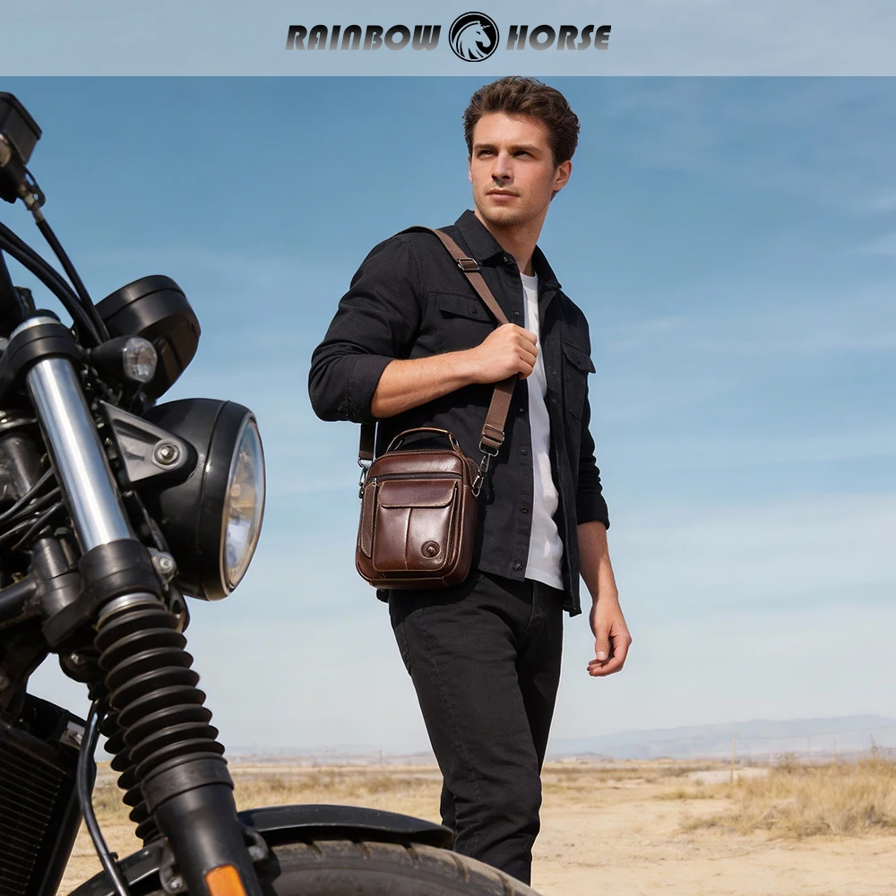 

Новая мужская сумка-кроссбоди из натуральной воловьей кожи 2026 года, простой ретро-стиль, многофункциональная, прочная, V-образная.