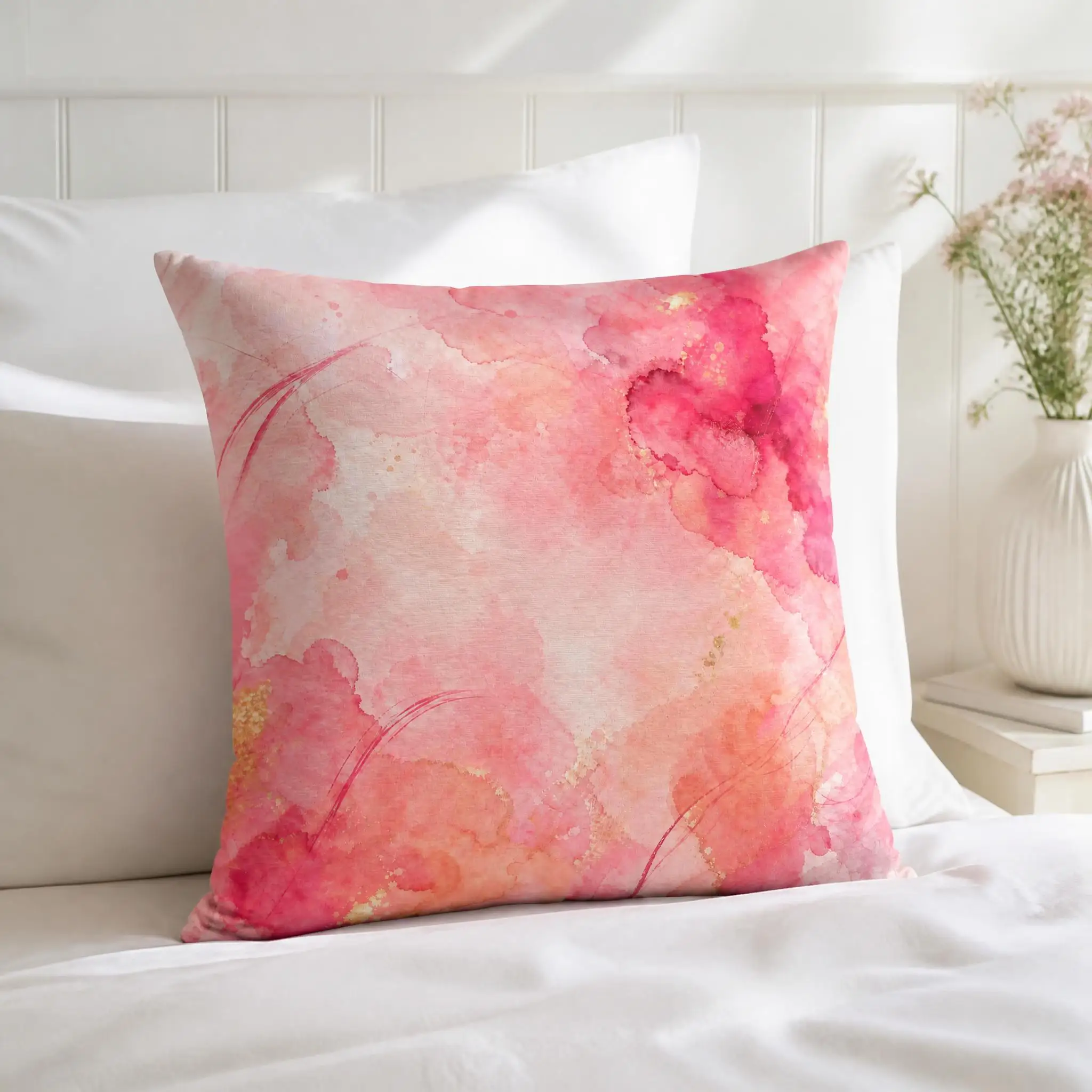 SpringSummer Pink Series Pillow Cover, Suitable For Sofa Bedroom Decoration, Unique Holiday Gift view 2