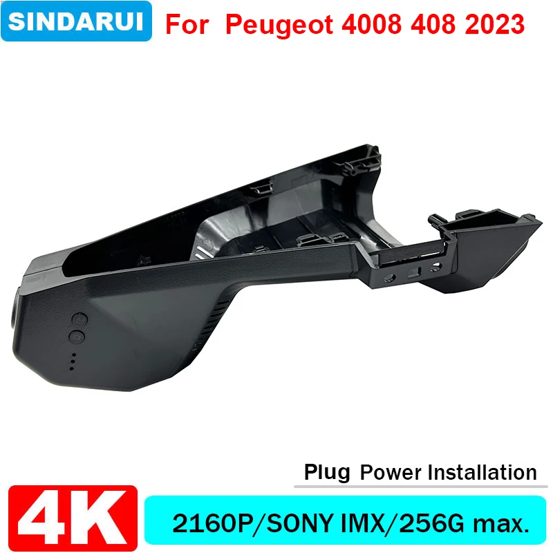 4K HD 2160P Plug and Play Installation Car DVR Wifi Dash Cam For Peugeot 4008 360THP 2023 2024 Front And Rear Cam APP Control