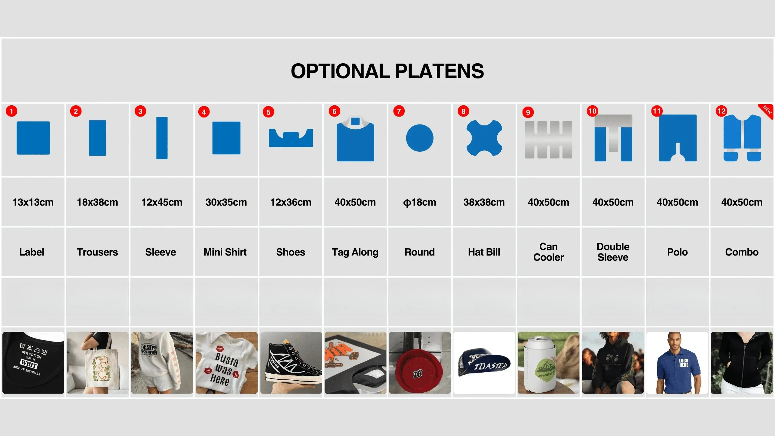 Heat Press Lower Platen Set for Sublimation Transfer Machine T-Shirt Shoes Bags DIY Printing Accessories Tool