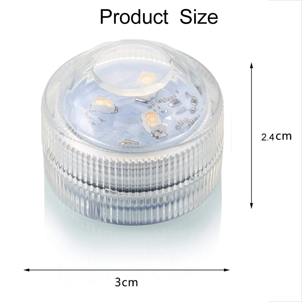 Mini Submersible LED Lights Tea Lights Small Underwater Light Battery Powered Flameless LED Accent Light for Event Vase Fishtank