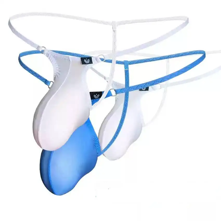 Men's Ice Thin Thongs High Elasticity Low Waist Silk G-strings Design Sexy Pure Desire High Transparency Thongs