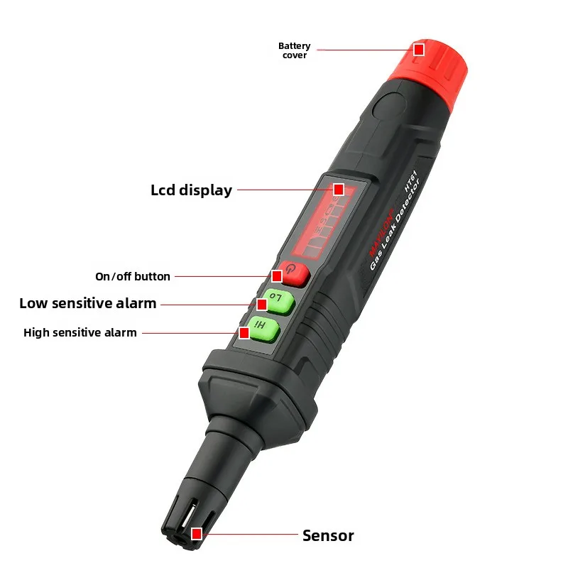 Portable Combustible Gas Leak Detector HT61 Durable Gas Tank Explosion-proof Household Alarm