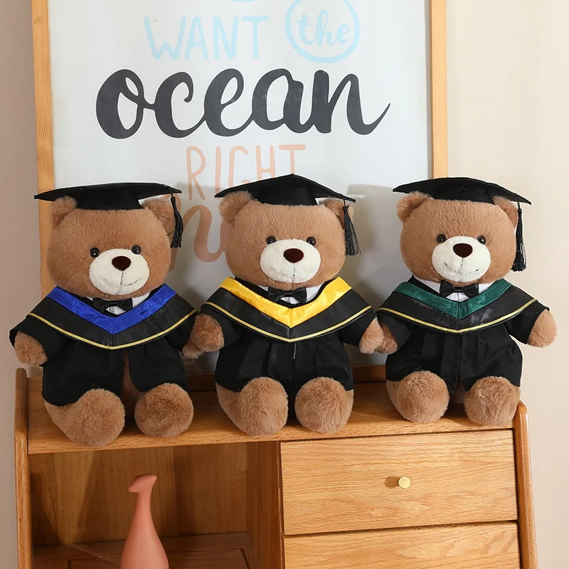 30cm Graduation Season Graduation Bear Plush Doll Wearing Graduation Clothes And Hats Boy Girl Student Graduation Birthday Gift