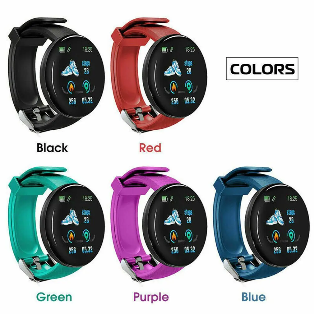 D18S uomo/donna 1.44pollici Smart Watch schermo a colori Smartwatch sport Tracker pressione sanguigna cardiofrequenzimetro orologio elettronico