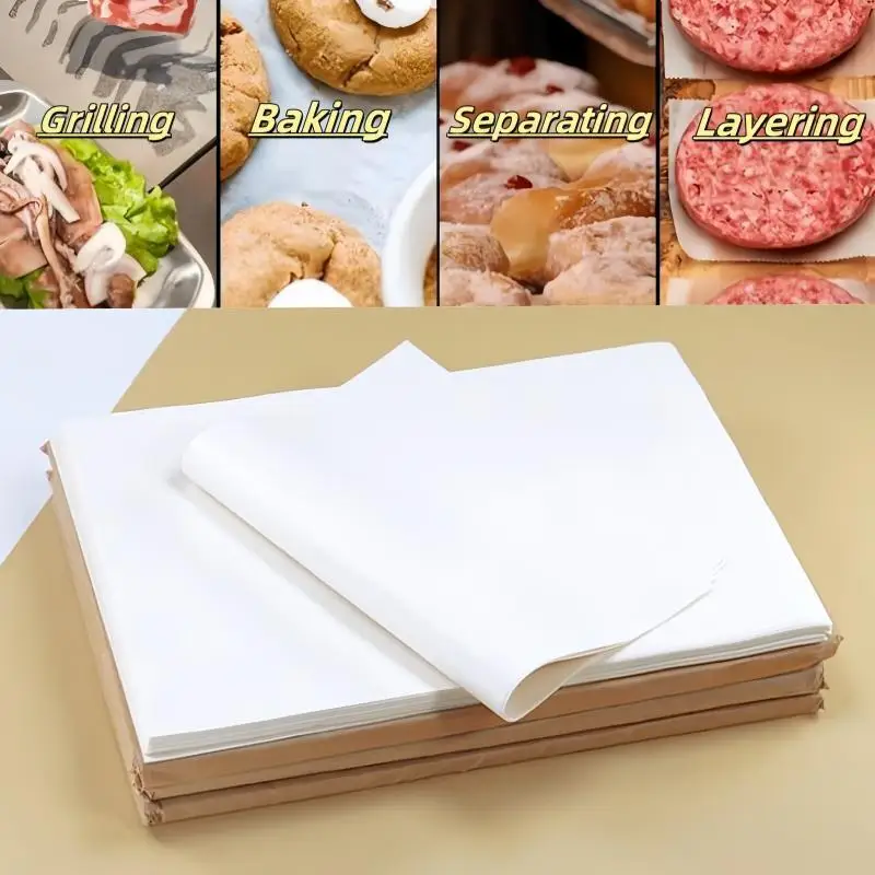 100 Sheets 6*8 Inch Parchment Baking Sheets, Pre-cut Non-stick Parchment Paper for Baking, Cooking, Grilling, Frying and Steamin