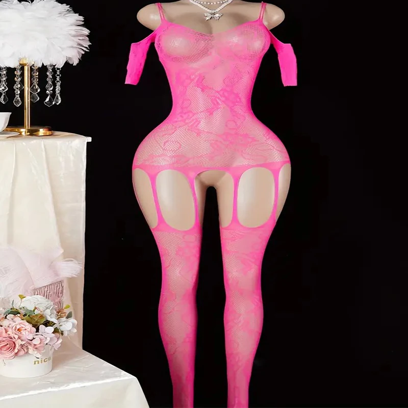 One Piece Sexy Lingerie Open Bra Crotchless Underwear For Sex Lace Transparent Plus Size Bodysuit Babydoll Dress Erotic Costumes image 2