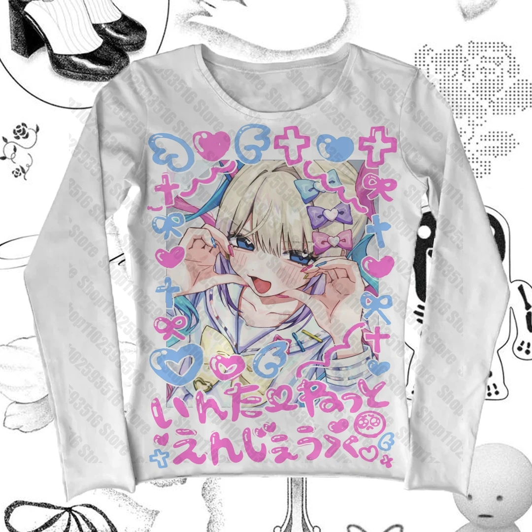 Baby Tees Y2k Kitty Women Clothes Gothic 90s Vintage Clothes Anime Girl Woman T-shirts Women's Cropped Spring 2025 Woman Goth