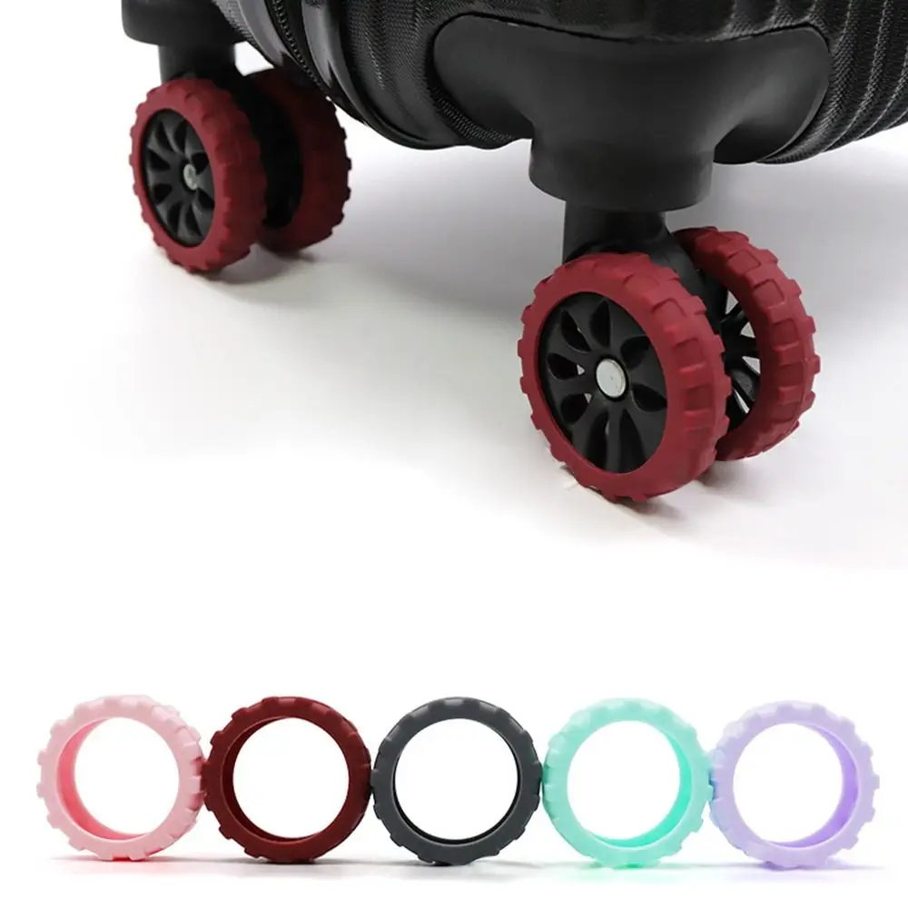 8PCS/Set Silicone Travel Luggage Caster Shoes Suitcase Parts Axles with Silent Sound Trolley Box Casters Cover Reduce Noise