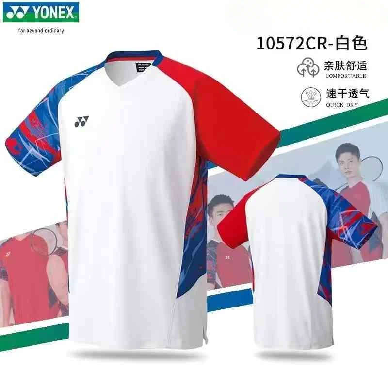 

YONEX New Men's and Women's Badminton Wear Tops Short Sleeve Quick Dry Sweat-absorbent Breathable Training Suit T-shirts