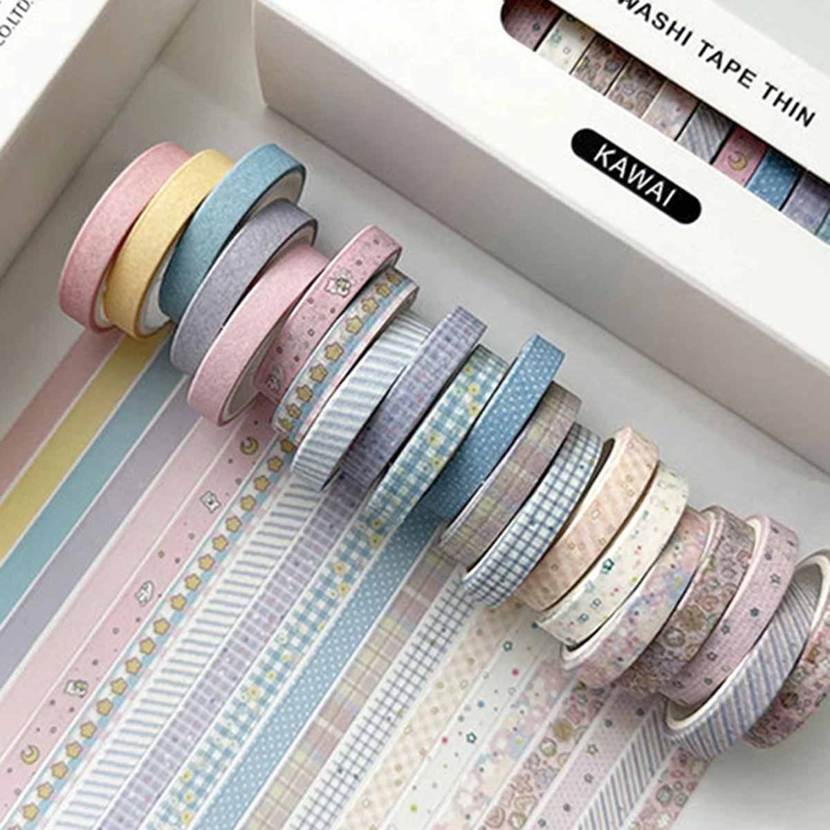 薄い和紙テープのロール20本、繊細な花、植物のパターン、DIYハンドブックテープ、学生日記の装飾