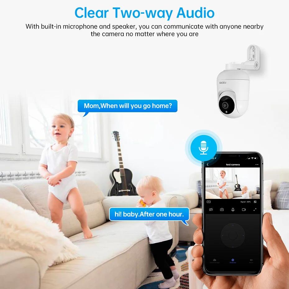 Fuers 4K 8MP IP Camera With Adjustable Bracket Tuya Smart Home WiFi Wireless Surveillance Camera Security Baby Monitor Mini Cam