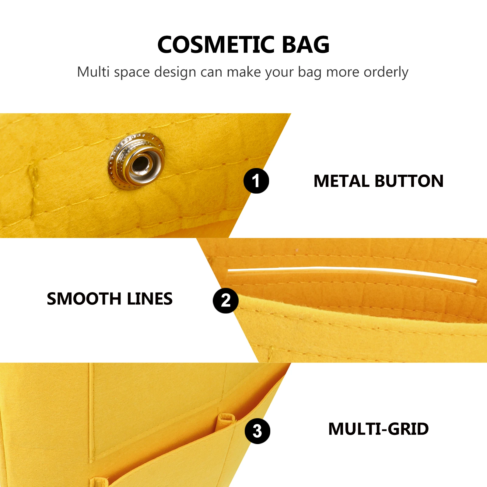 

Felt Storage Large Capacity Liner Versatile Cosmetics Makeup Travel Bag Washable Durable Women Large Capacity Storage Bag Gift