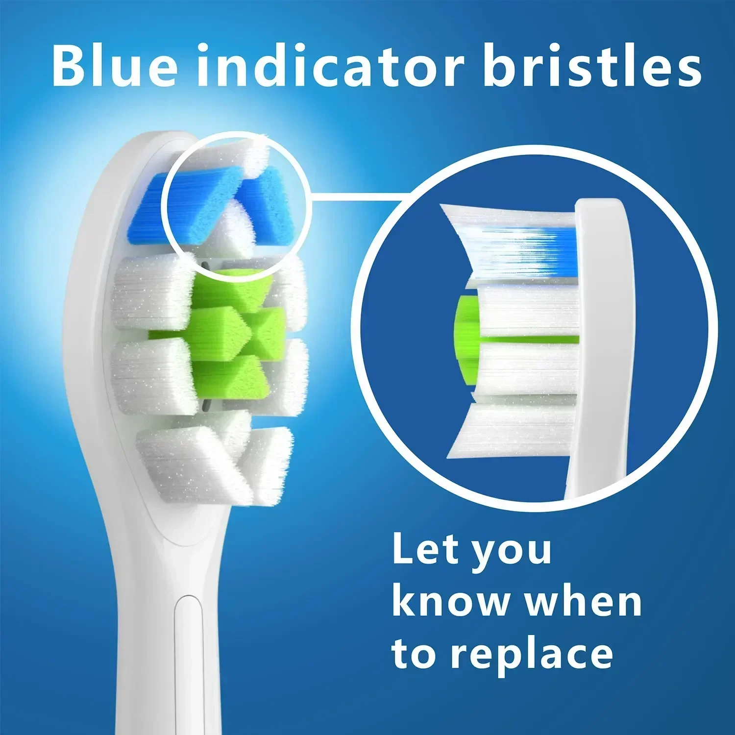 필립스 소닉케어 다이아몬드 클린 HX6063 용 교체 칫솔 헤드, 위생 캡 포함, 필립스 소닉케어 일렉트리용, 8 팩