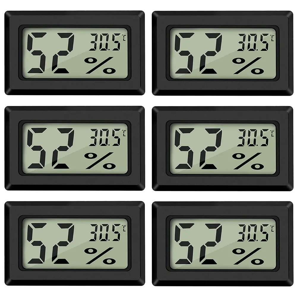 6/1PCS Mini Digital LCD Thermometer Temperature Humidity Meter Hygrometer for Greenhouse Living Room -50°C~+70°C