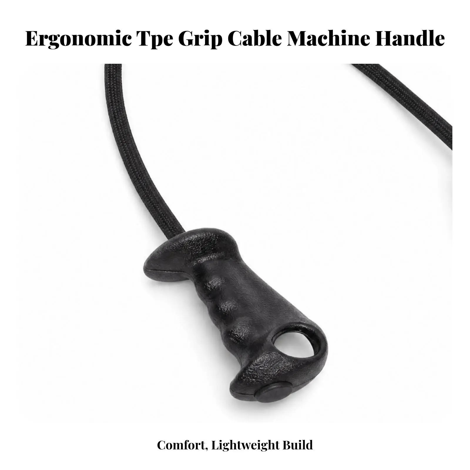 Nylon Braided Pull Rope for Cable Machine with Dual Contoured Grips for Gym Pulley Accessory Strength Exercise