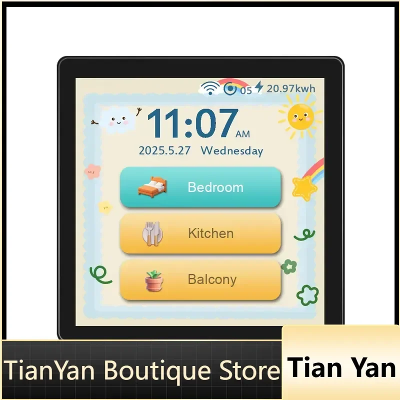 EE1 for L10 4 Inch Tuya Smart Switch 1 2 3 4 Gang Light Switch with Built in Radar Human Sensor for Smart Home Automation