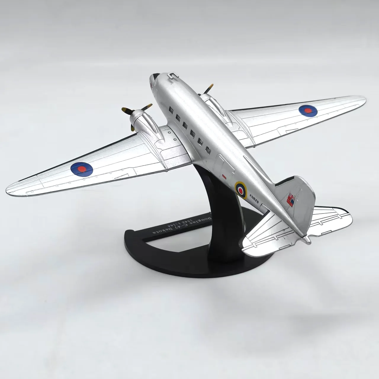 دييكاست 1/144 مقياس الحرب العالمية الثانية القوات الجوية البريطانية C47 النقل سبيكة نموذج طائرة تحصيل لعبة هدية تذكارية العرض #5