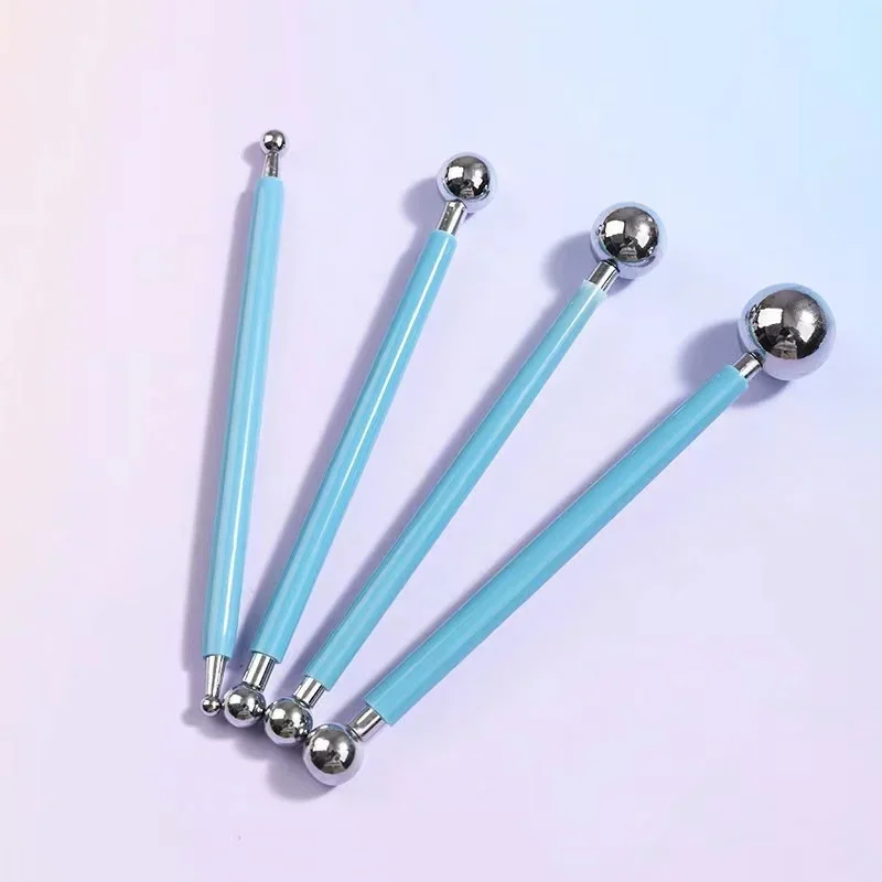4 Stuks Sculptuur Modellering Gereedschap Klei Gereedschap Puntjes Beeldhouwen Modellering Keramiek Set Double-Ended Metalen Bal Taart Decoratie tool
