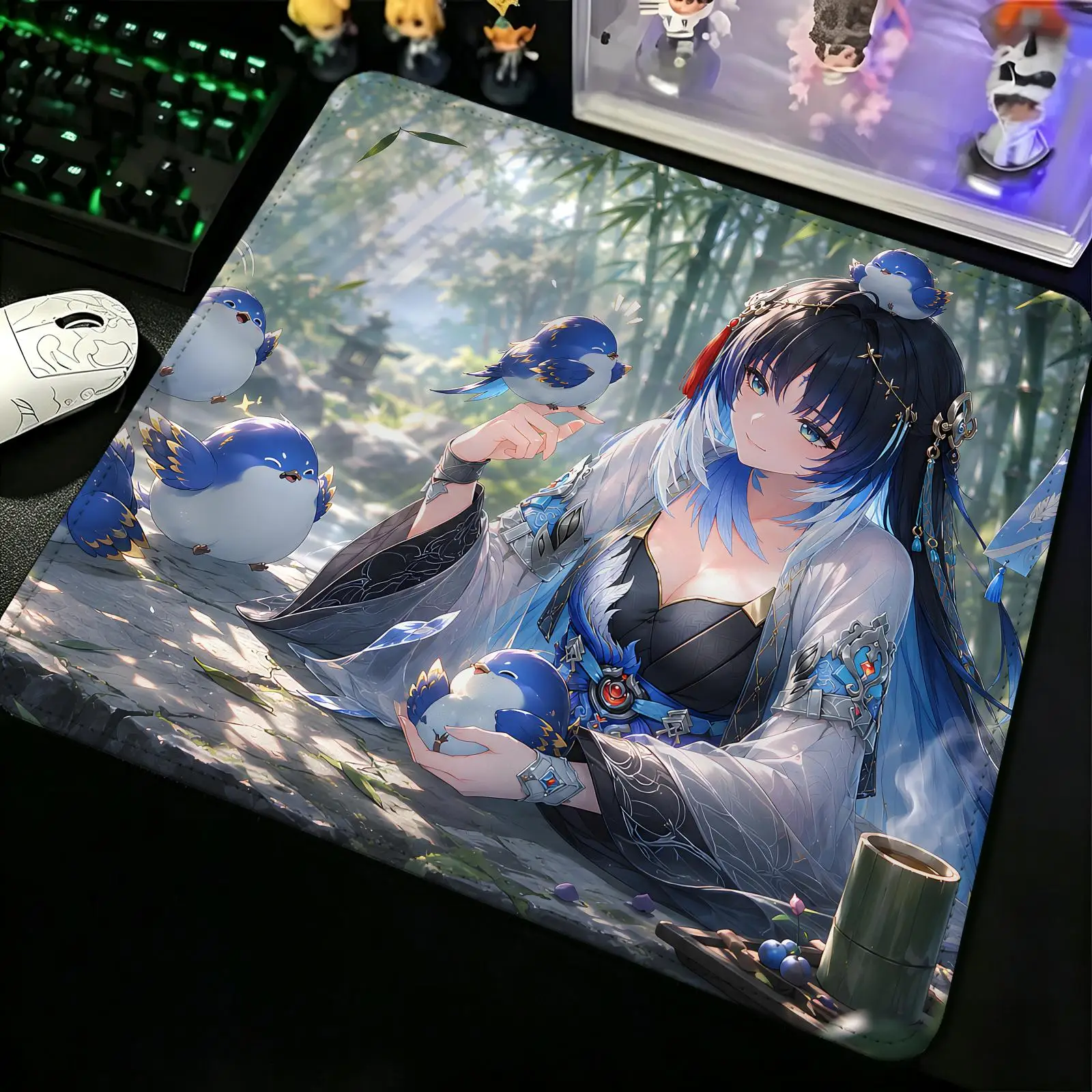 Compact Gaming Mat Reinforced Stitched Border,Portable Laptop Desk Pad for Office & E-sports Wuthering Waves YangyangXuanling