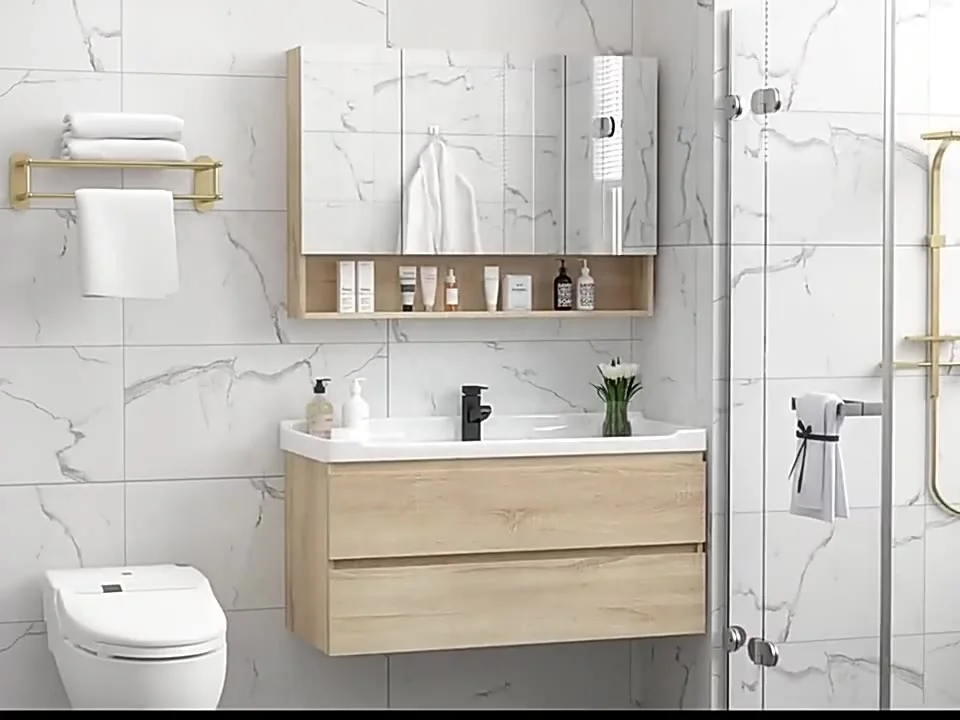 Modern Bathroom Vanities Set with Sink Mirror Cabinet Vanity for Your Bathroom Decor