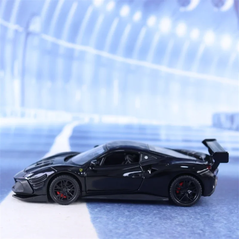 1:32 Ferrari F488 sports car High Simulation Diecast Metal Alloy Model car Sound Light Pull Back Collection Kids Toy Gifts A570