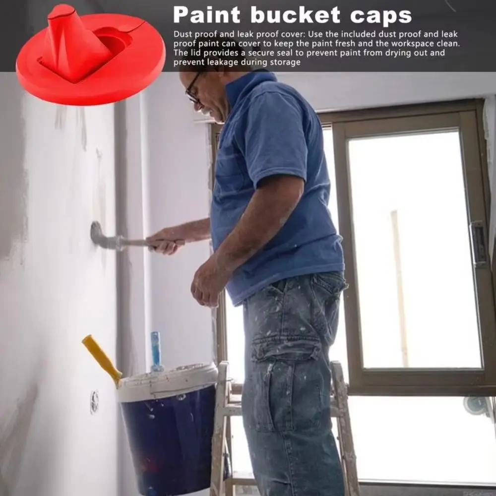 Folding Paint Bucket Paint Mix Cover Reduce Messy Drips Space Saving Paint Can Lid Retractable Spout Sealed Paint Storage