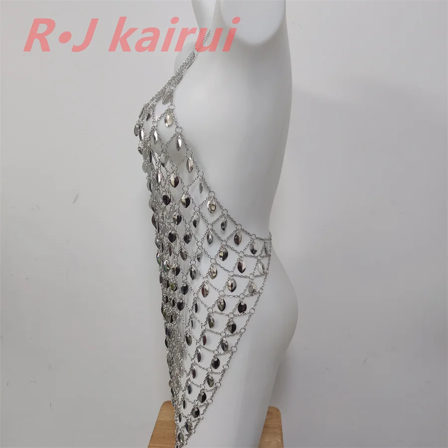Fashion Style WRB59 Women Silver Plated Chains Silver Fish Scale Chains Unique Design Longer Fish Scale Chains Jewelry