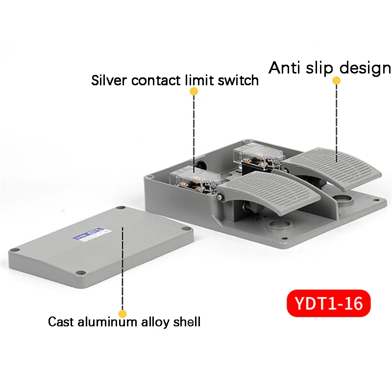 YDT1-15 YDT1-18 Foot treadle Switch Pedal Foot Control Switch 250V 380V 10A double pedal use for bending machine punch