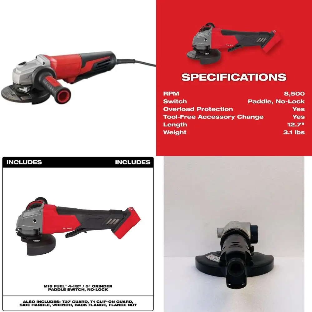 

13-амперная 5-дюймовая маленькая угловая шлифовальная машина с лопастным переключателем без блокировки для тяжелых промышленных применений