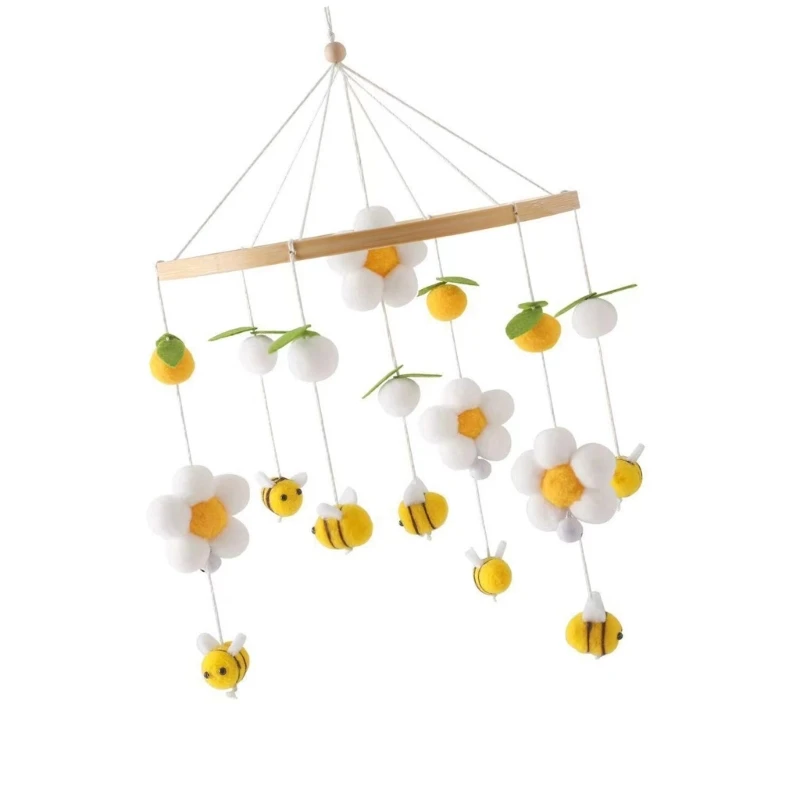 Carillons mobiles en bois robuste pour berceau bébé, carillons lit suspendus pour chambre d'enfant, élégants