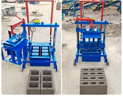 Cheap Price Manufacturer Manual Hollow Maker Soil Clay Interlocking Mini Mobile Concrete Cement Block Brick Making Machine