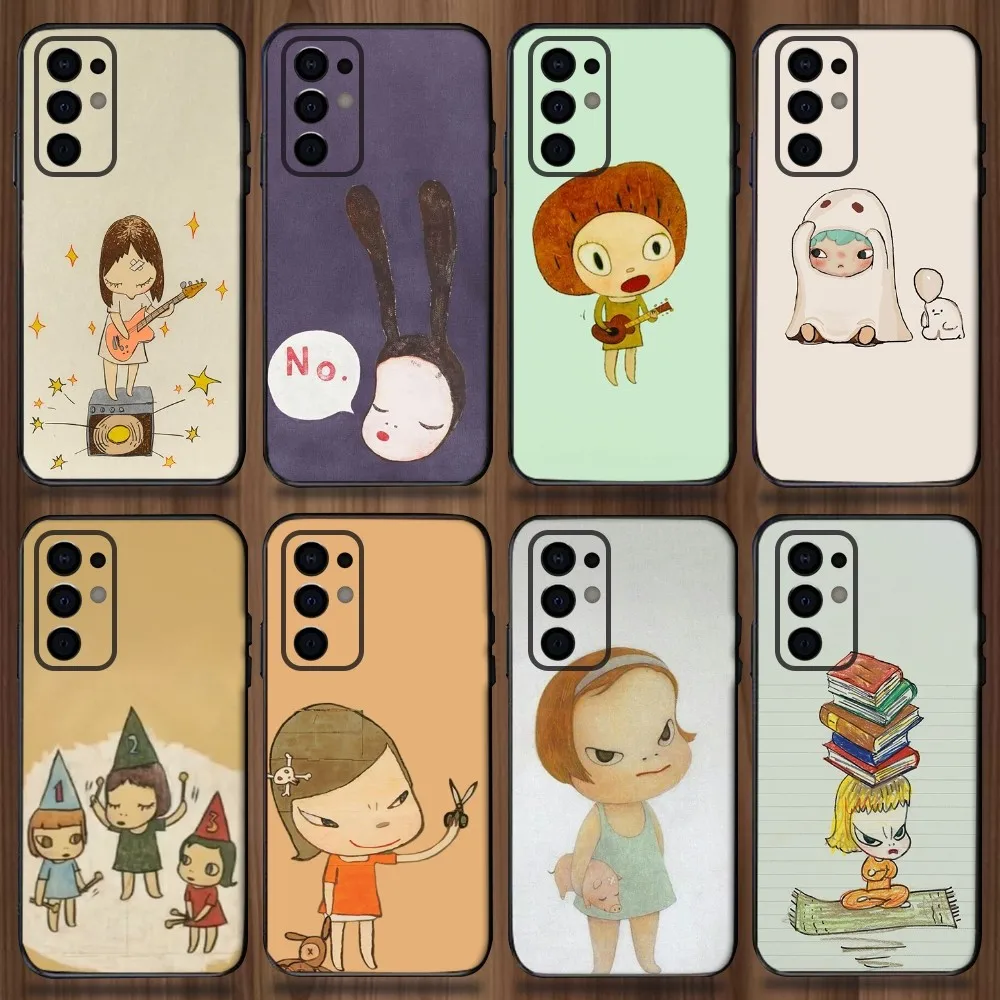 Art Y-Yoshitomo Nara Phone Case For Samsung Galaxy A13,A21s,A22,A31,A32,A52,A53,A71,A80,A91 Soft Black Cover