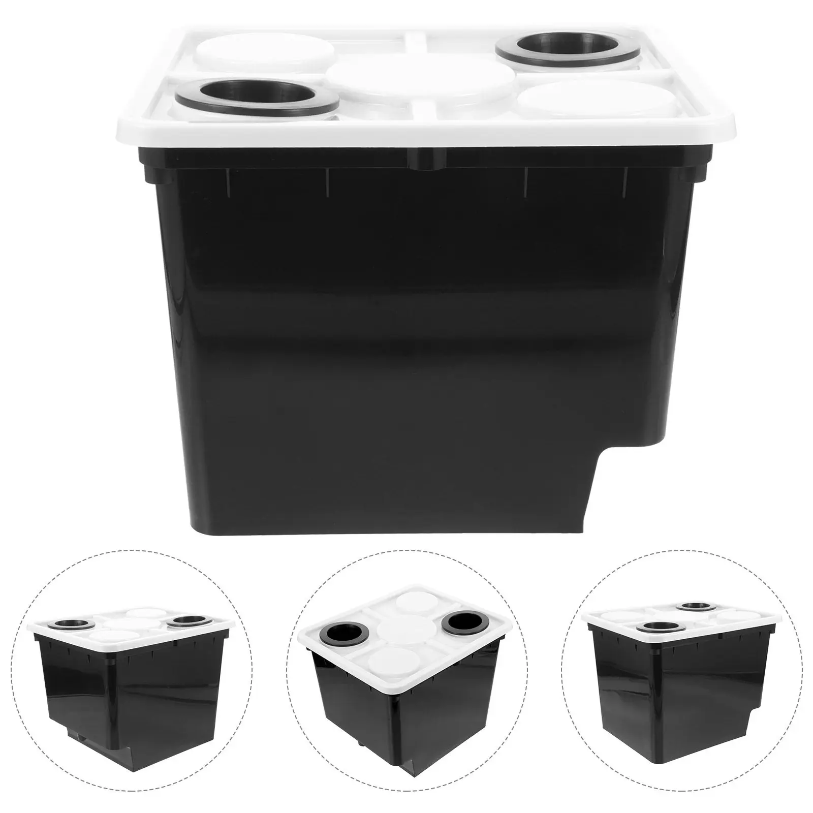 Hydroponic Planting Barrel 2 Holes Cover Black Soilless Culture Bucket Greenhouse Balcony Garden Supplies Vegetable Fruit