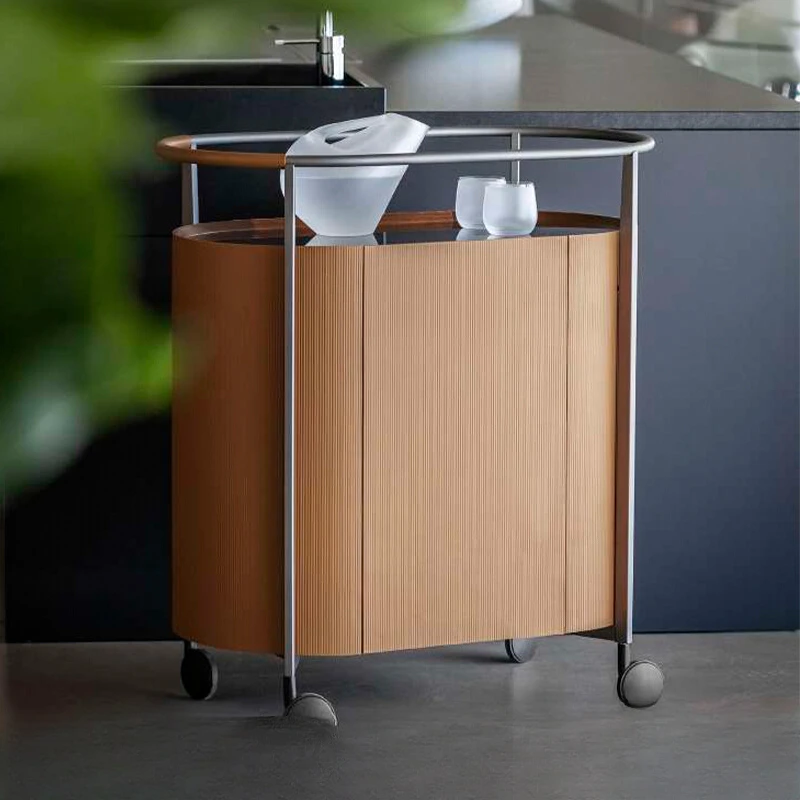 

Minimalist saddle leather sideboard for storing and storing household light luxury modern tea