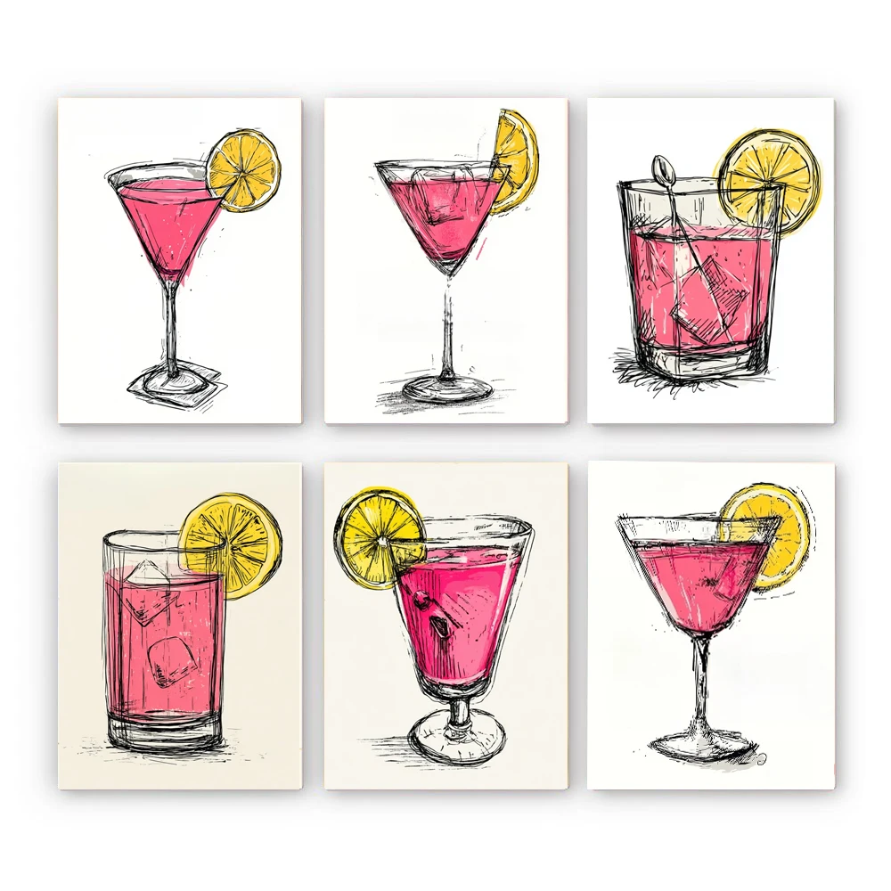 

Ручная роспись Розовый коктейль Досуг Гостиная Картина по номерам Набор DIY Акриловая работа Холст Искусство Подарок Дом