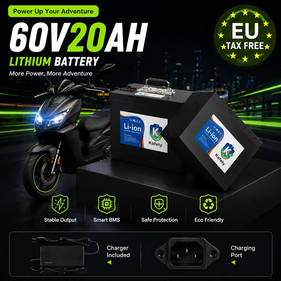 Image of 60V 18650 Lithium-Akku-Pack 20-50AH mit eingebautem BMS und Ladegerät für 500W-3000W Motor Elektroroller E-Bike Ersatzakku