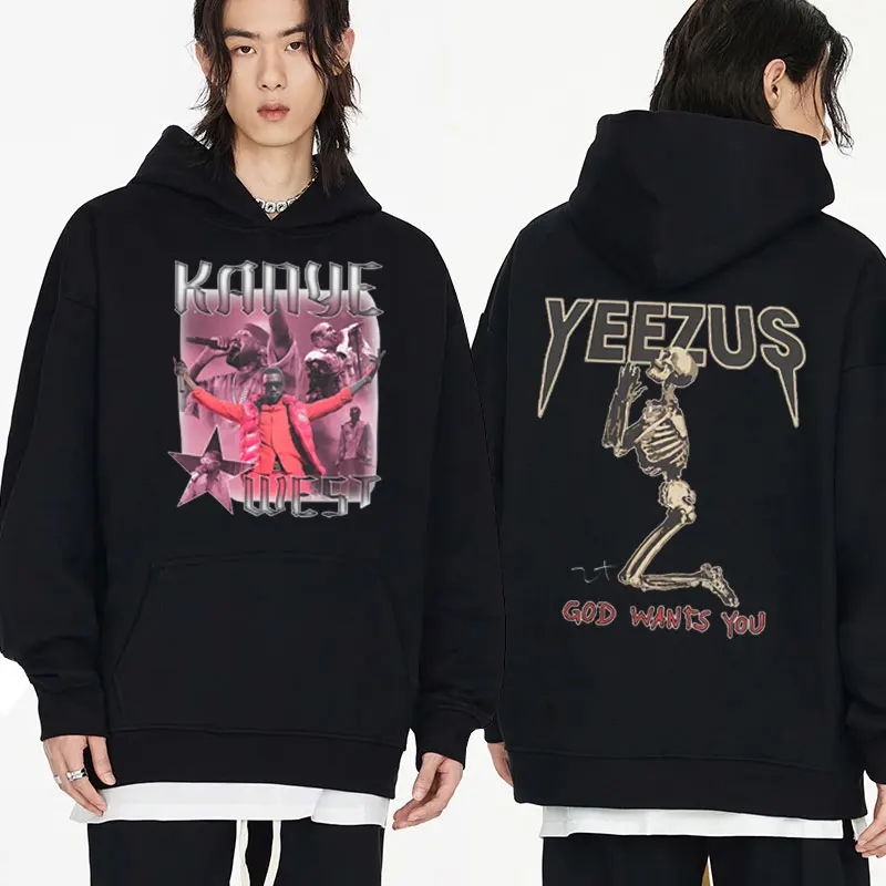 Heißer Verkauf Rapper Kanye West Yeezus Vintage Hoodies Männer Frauen Kleidung Hip Hop Stil Sweatshirts übergroße Streetwear Hoodie Tops