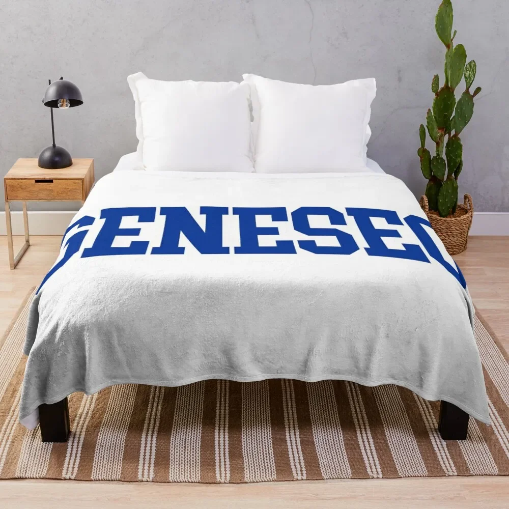 

geneseo - college font curved Throw Blanket Elegant Warm Throw Blanket for Hotel Home