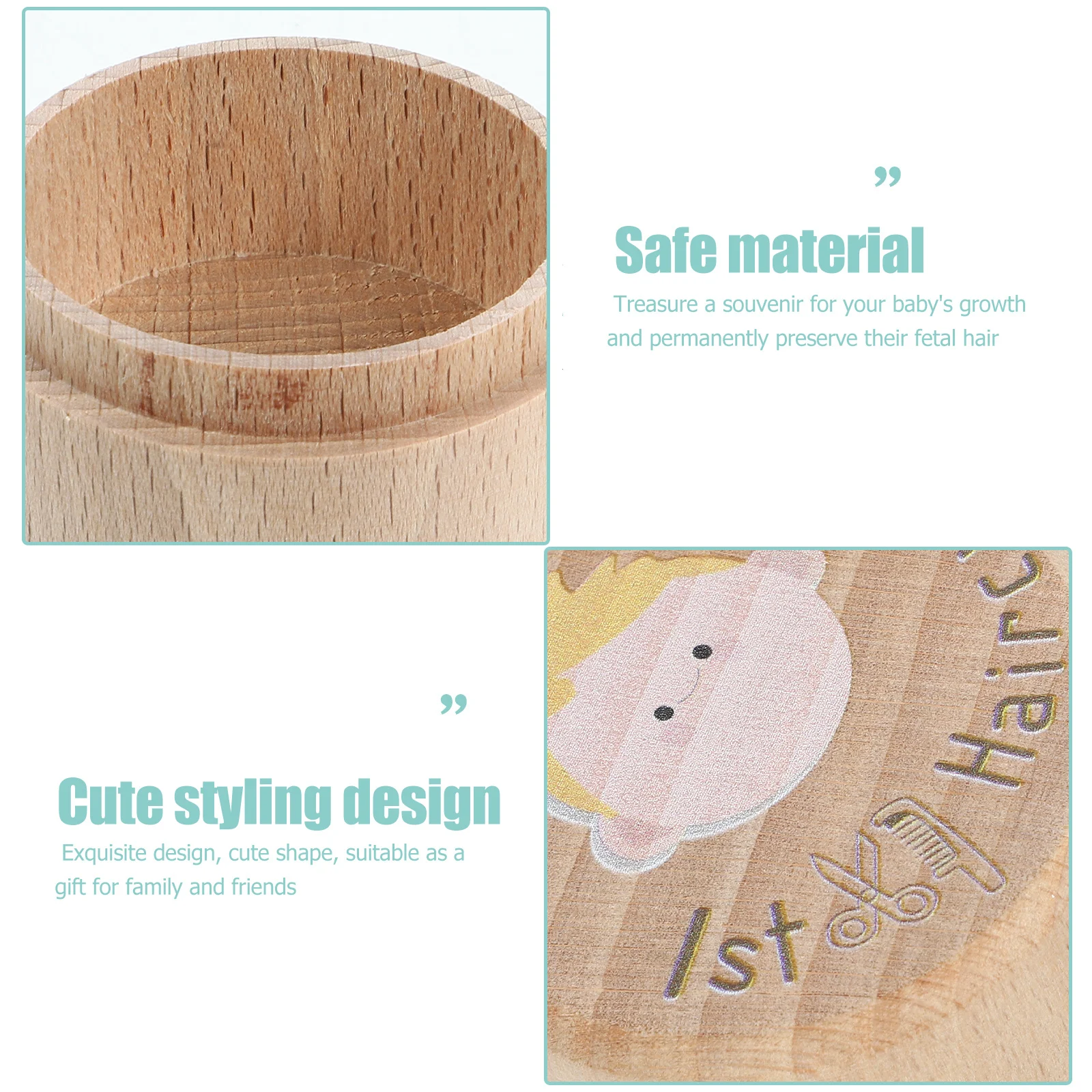

Baby Hair Keepsake Box Wooden First Haircut Memory Storage Kids Hairstyle Preservation Container For Newborn Boy Girl Gift Small