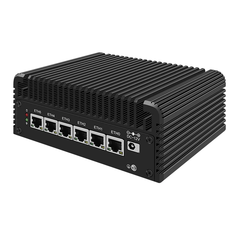 Industriële Mini PC 13e Gen Zachte Router Intel i7 1355U i5 1335U i3 1315U 6xi226-V 2.5G USB4.0 2xDDR5 NAS Firewall Apparaat