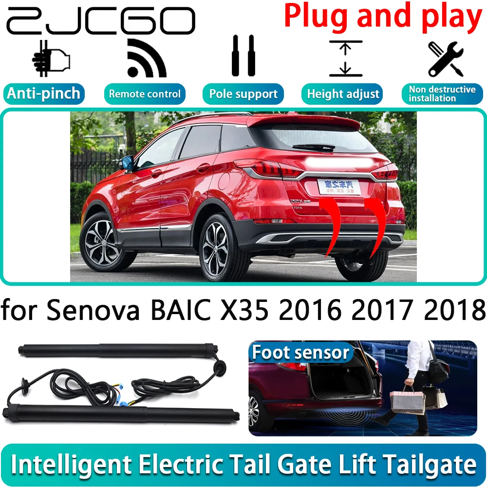 

ZJCGO for Senova BAIC X35 2016 2017 2018 Car Electric Powered Tailgate Power Liftgate Automatic Tailgate System With Foot Sensor