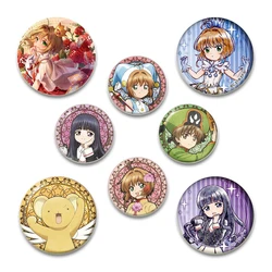 32/58MM Anime Cardcaptor Sakura Creative DIY Badge Tinplate Plastic Pins Button Brooches for Backpack Accessories Jewelry Gifts